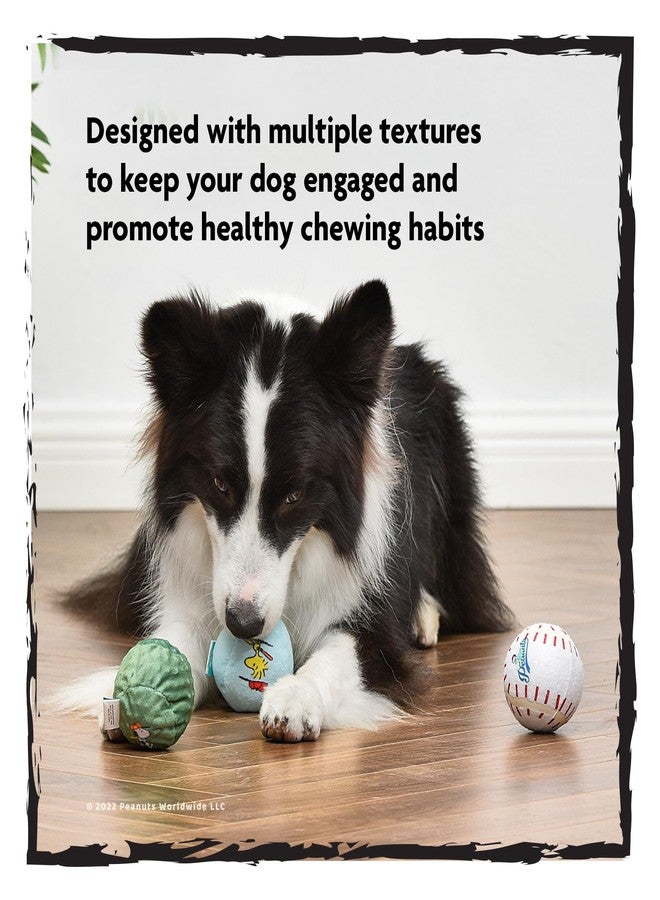 Peanuts for Pets Snoopy The Athlete Multi-Material Dog Ball Toy, 3-Pack - Squeaky, Interactive Dog Toys with Multiple Textures, Perfect for Fetch and Chew - Featuring Snoopy and Woodstock Designs - Image 4